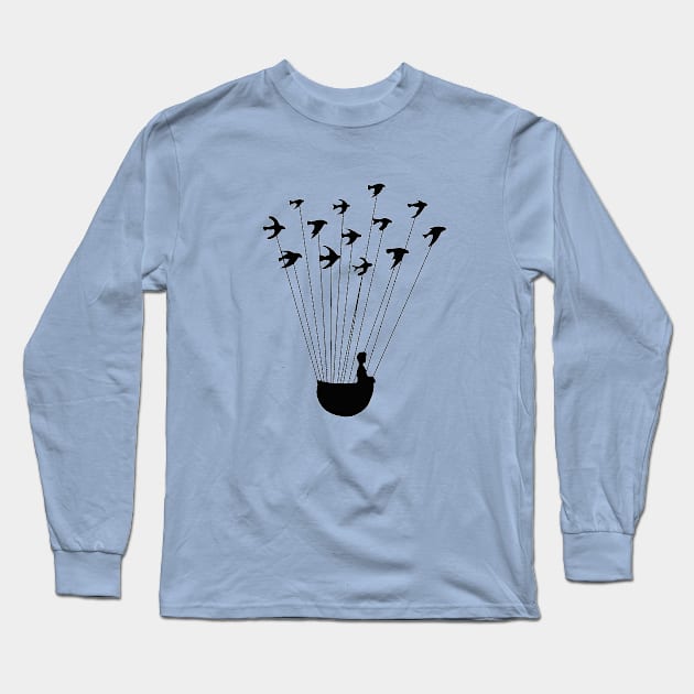 Boy and birds Long Sleeve T-Shirt by DarkoRikalo86